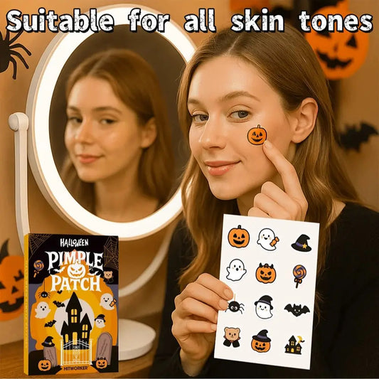 60pcs Acne Patch Halloween Pimple Patches: Invisible & Breathable for Flawless Makeup | Ghost & Pumpkin Designs