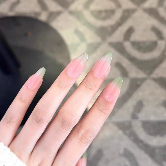 30pcs Handmade Removable Wearable Nails Kit With Adhesive Full Cover Nail Patch Fresh Gradient False Nail Fashion Manicure Gift