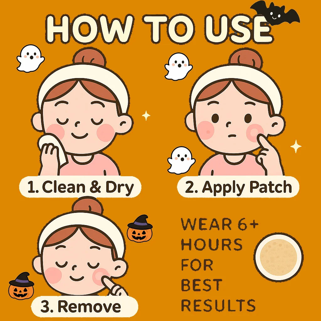 60pcs Acne Patch Halloween Pimple Patches: Invisible & Breathable for Flawless Makeup | Ghost & Pumpkin Designs